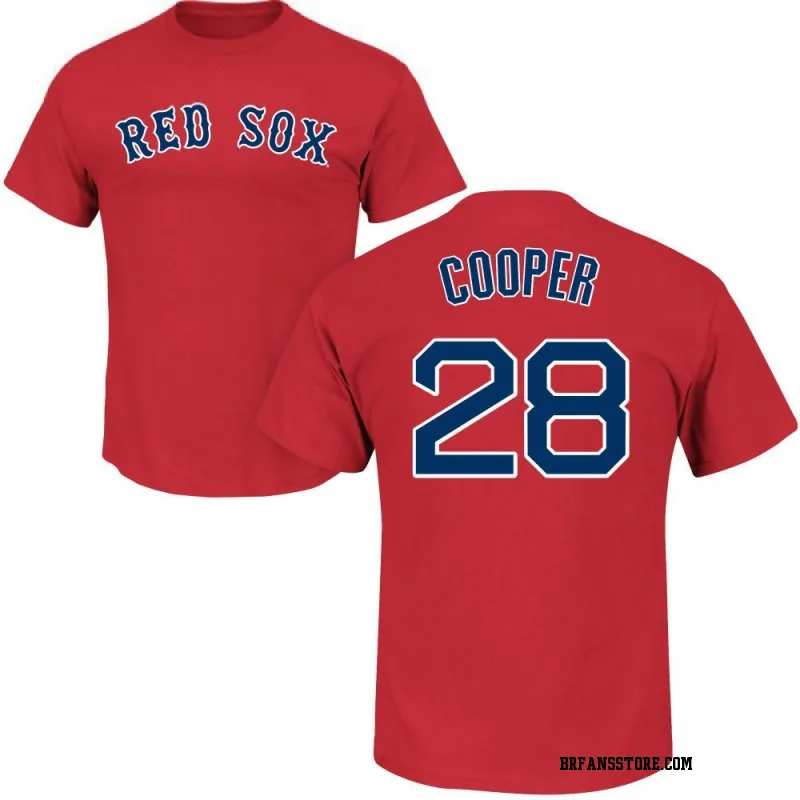 Scarlet Men's Garrett Cooper Boston Red Sox Roster Name & Number T-Shirt