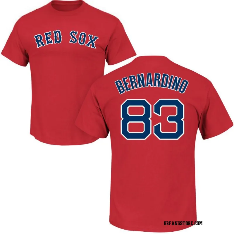 Scarlet Youth Brennan Bernardino Boston Red Sox Roster Name & Number T-Shirt